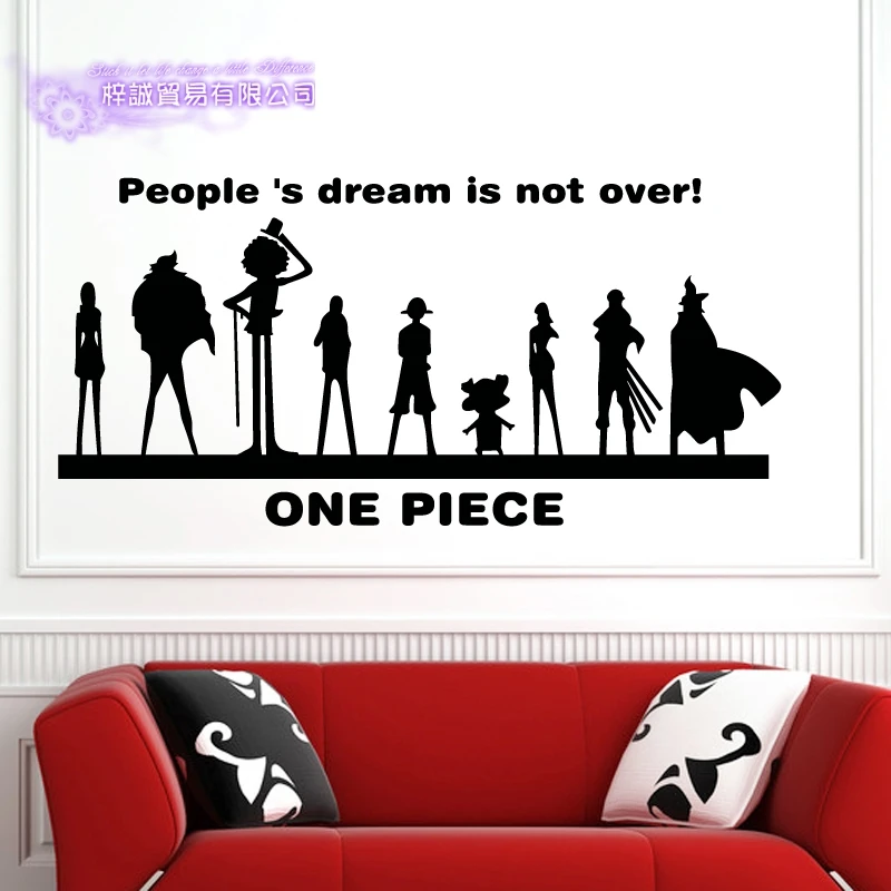 DCTAL ONE PIECE Silhouette Decal Japanese Cartoon Wall Sticker Vinyl Decal Decor Home Decorative Decoration
