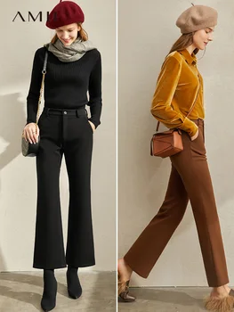 

Amie minimalist professional high-waisted casual pants 2019 winter new trousers wide-legged skinny mini-la-pants women 11930472