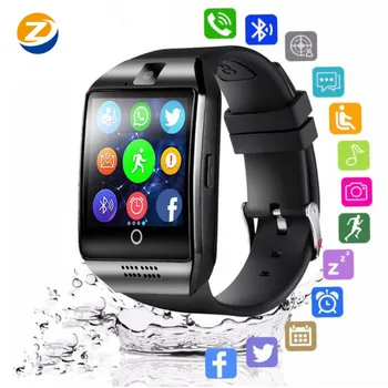 

2020 Bluetooth Smart Watch Men Q18 Support Touch Screen Big Battery With TF Sim Card Camera for Android Phone Smartwatch