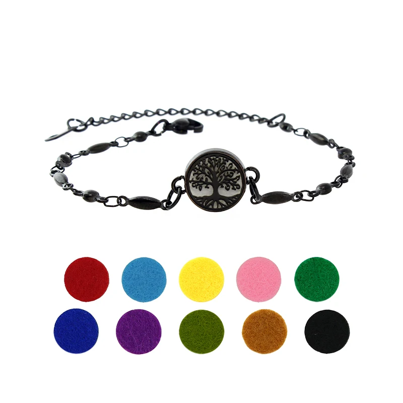 316L Stainless Steel 12mm Colorful Bracelet Diffuser Locket with Adjustable Chain Bracelet Fashion Jewelry Free 10Pads bracelet jewelry