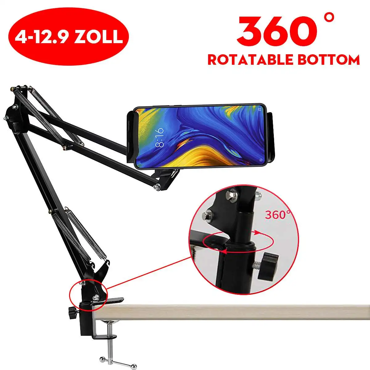 

Universal Lazy Holder Arm Flexible Mobile Phone Stand Holder Clip Bedroom Bed Desk Table Clip for ipad Laptop Bracket Mount