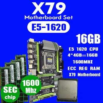 

X79 Turbo motherboard LGA2011 ATX combos E5 1620 CPU 4pcs x 4GB = 16GB DDR3 RAM 1600Mhz PC3 12800R PCI-E NVME M.2 SSD