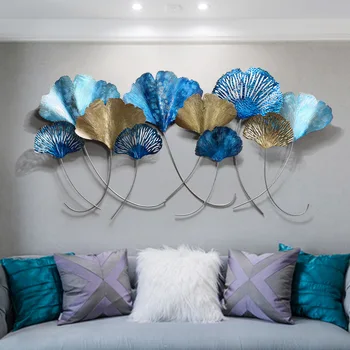 

Creative 3D Nordic decoration home 3D iron ginkgo leaves wall hanging living room background wall room decoracion habitacion