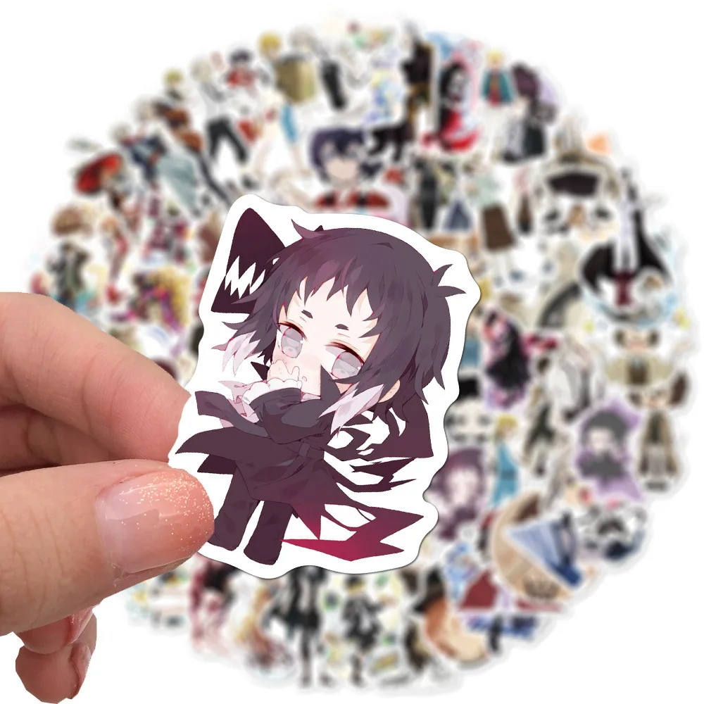 100PC Anime Bungo Stray Dogs Cosplay Stickers Nakajima Atsushi Dazai Osamu Edogawa Rampo Nakahara Chuya PVC Waterproof Wholesale | Игрушки и
