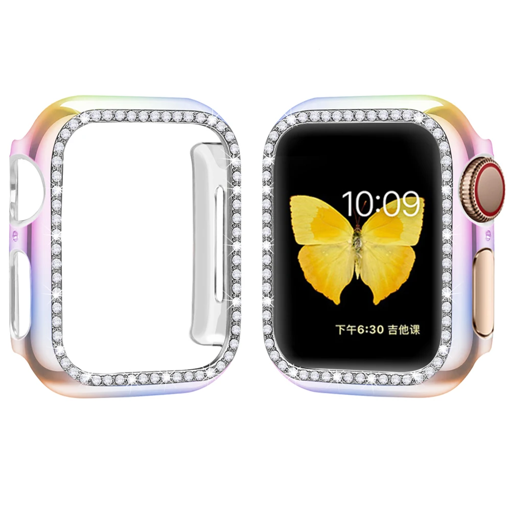 Diamond Bumper Protective Case for Apple Watch Cover Series 7 SE 65432 38MM 42MM For Iwatch 40mm 44mm Smart Bracelet Accessories