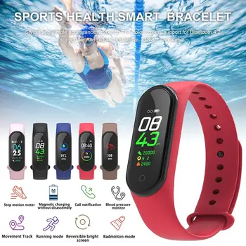 

M4 Color Screen Fitness Tracker Heart Rate Blood Pressure Sleep Monitoring Smart Bracelet Waterproof Bluetooth Smart Watch