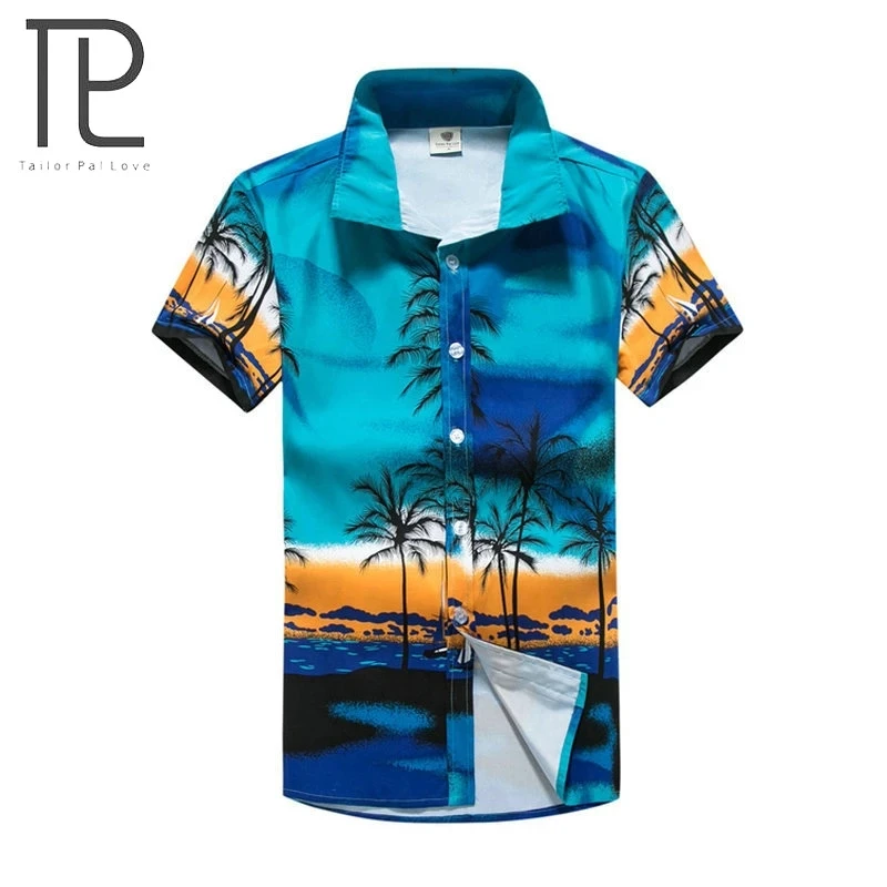 Tailor Pal Love Mens Casual Printed Shirt Men Short Sleeve Beach Shirts Suitable for swimming wading water sports