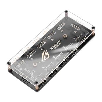 

12V 4-Pin 10 Ports RGB HUB Classic Motherboard RGB Controller Desktop 1-10 Splitter Extension Adapter for PC Computer Desktop