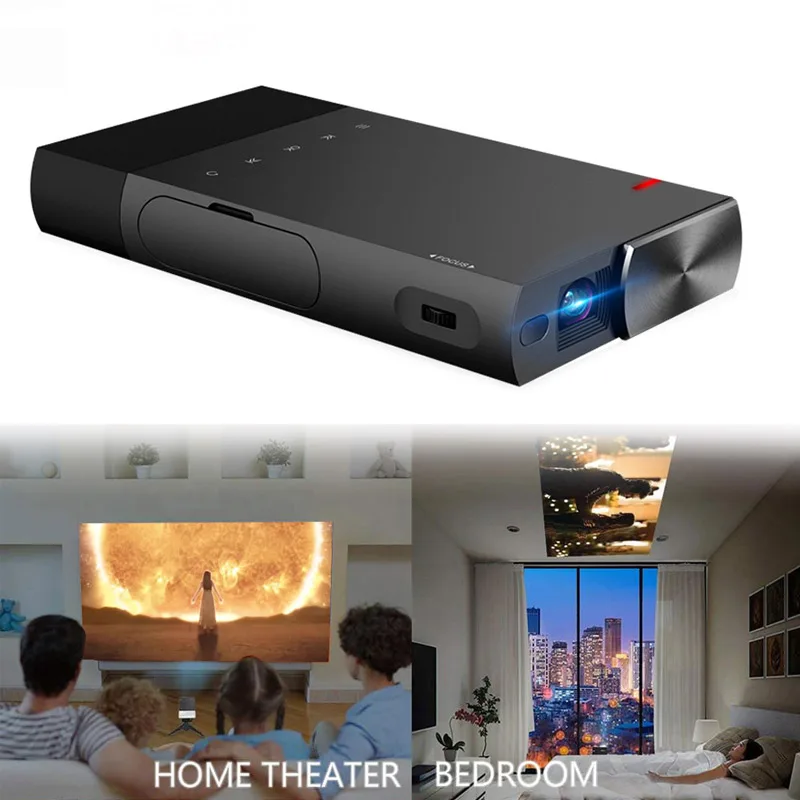 

Portable Projector HD 1080P DLP LED Chargeable Mobile Beamer for Home Office Hi 888