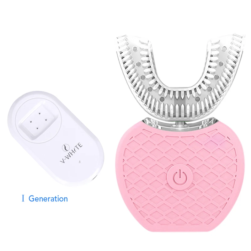 Generation I Pink 360 градусов Автоматическая звуковая электрическая зубная щетка интеллектуальная зубная щетка перезаряжаемая 4 режима насадки для чистки зубов синий светильник - Цвет: Generation I Pink