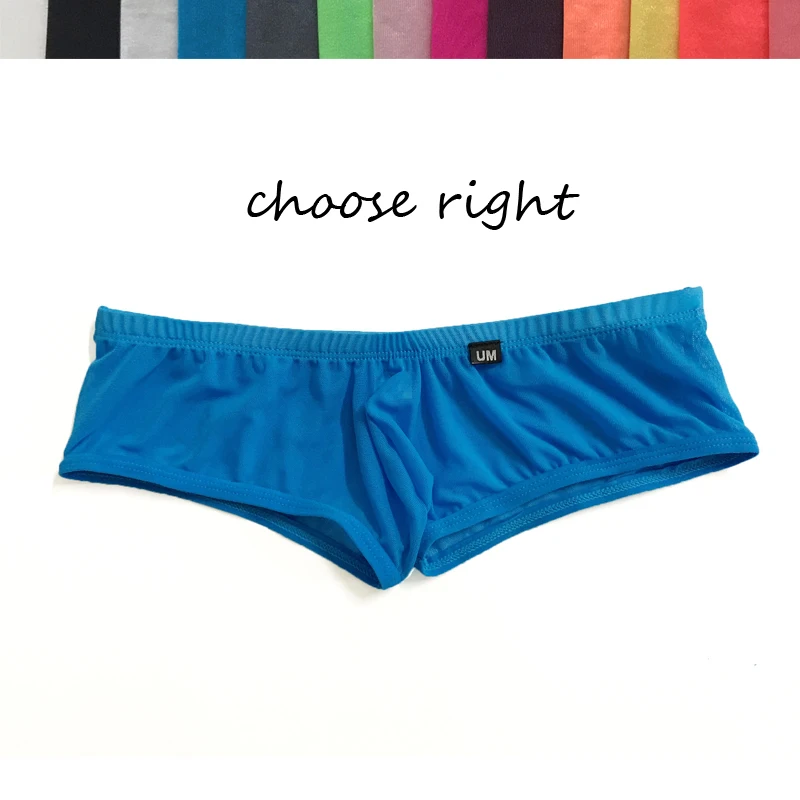 Low waist small boxers men three dimensional transparent gauze sexy men