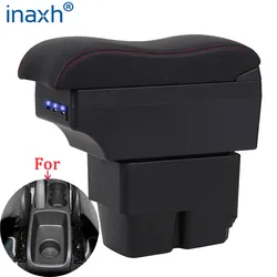Reposabrazos para Ford Fiesta, caja de almacenamiento de accesorios de coche, superficie curva, reposabrazos, detalles interiores