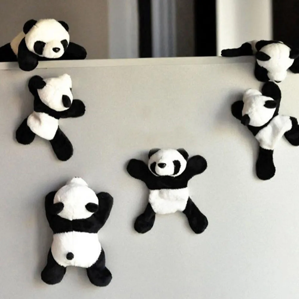 

Magnet Refrigerator Sticker 1Pc Cute Soft Plush Panda Fridge Souvenir Decor stickers muraux salon calligraphie arabe 19AUG21