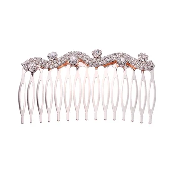 

1PC Hair Comb Wave Row Rhinestone Inlay Headdress Alloy Insert Comb Bridal Hair Accessories Hair Decoration