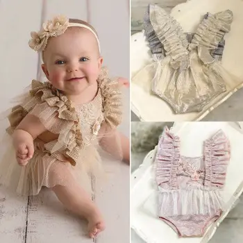 

Cute Newborn Kids Baby Girl Infant Lace Romper Princess Jumpsuit Playsuit Clothes Outfits