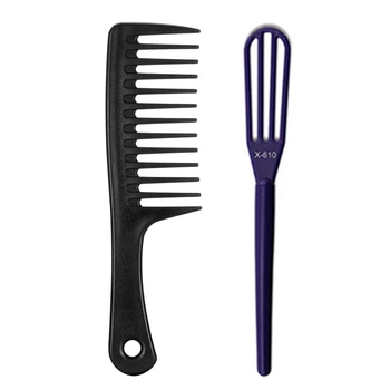 

3 Pcs Combs Round Handle Combs Salon Detangling Combs & 10 Pcs Pro Salon Hairdressing Hair Mixer Barber Stirrer Blender
