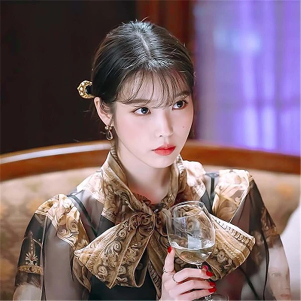 Французский Ретро черный рубашка+ жилет для женщин DEL LUNA отель же IU Lee Ji Eun Корейский драмы шифон