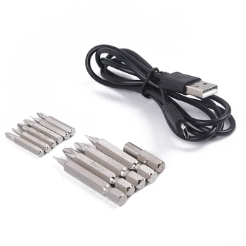 

Rechargeable Electric Pen Type Screwdriver W/ USB Cable & 7pcs Drill Bit DC 3.6V