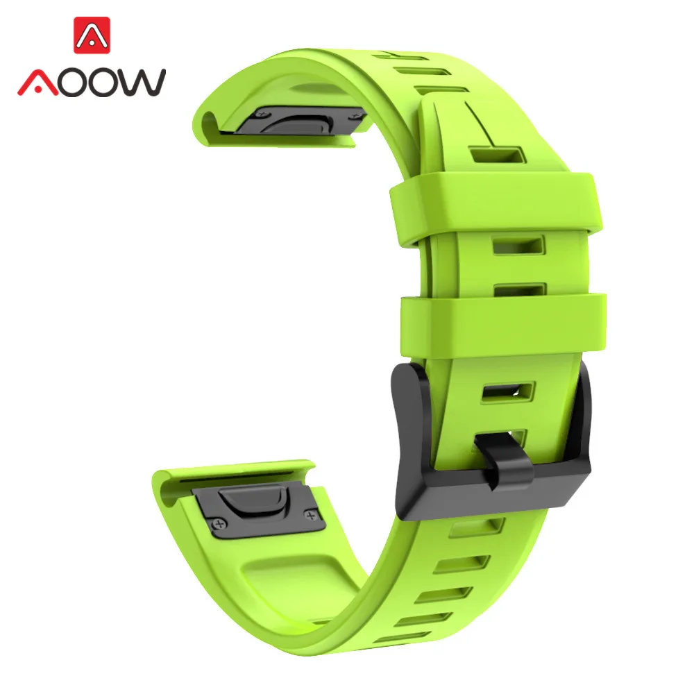 Green 22 мм 26 мм 20 мм силиконовый ремешок для наручных часов Garmin fenix6 6S 5X 6X 5S x5plus 3 3HR forerunner935 945 подход S60 Браслет fitbit заряд - Цвет ремешка: Green