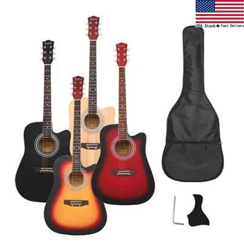 

New 4 Colors 41 Inch Cutaway Folk Acoustic Guitar with Bag for Beginner