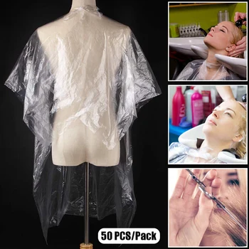 

Disposable Salon Cape Waterproof Hair Dye Cutting Coloring Apron Shawl Transparent Barber Shampoo Cape Hairdressing Cape YU-Home