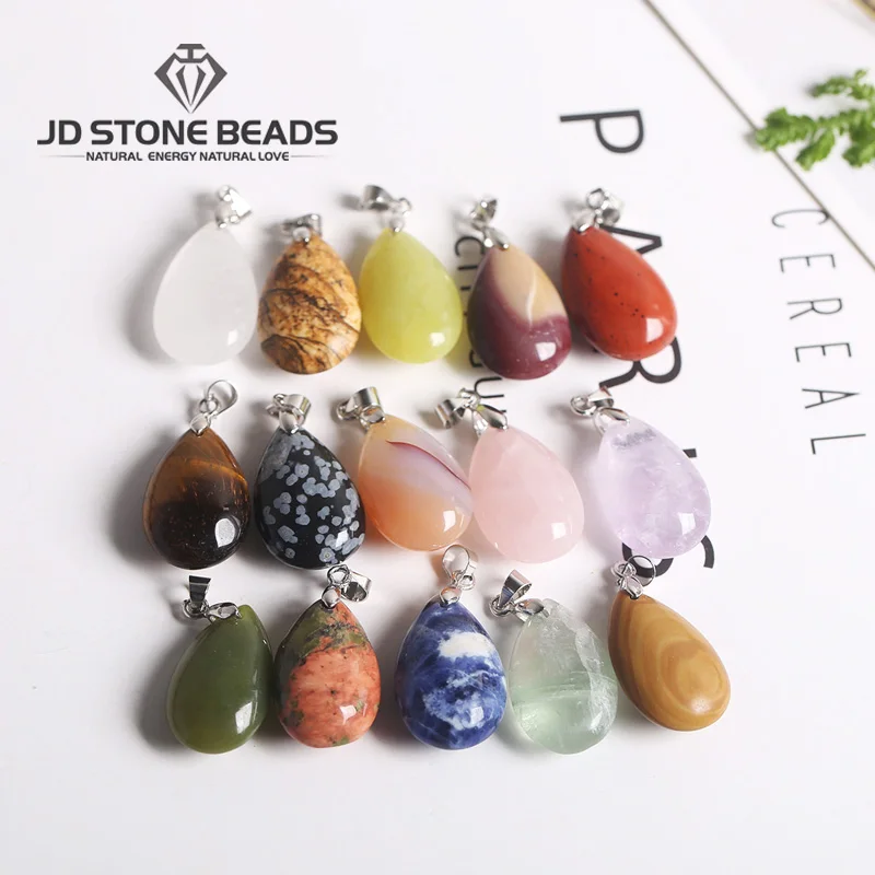 

Free Shipping Natural Drop Shape Pendant Mixed Charms Pendants