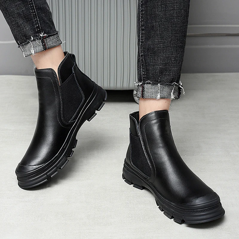 England design men's luxury fashion big size chelsea boots natural leather tooling shoes autumn winter ankle boot platform botas
