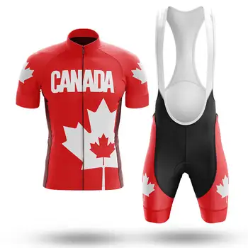 

Canada red Cycling Sets Bike uniform Summer Cycling Jersey Set Road Bicycle Jerseys MTB Bicycle Wear Breathable Cycling Clothing