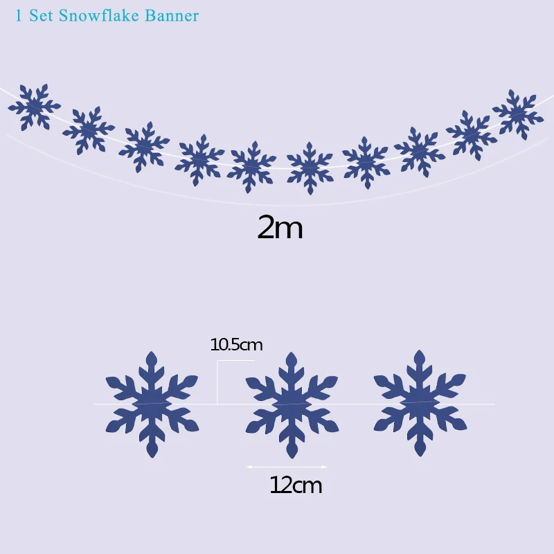 2m Banner 4 Снежинки Замороженные вечерние украшения DIY принадлежности для тематической вечеринки торт-Снежинка Топпер шар гирлянда наклейки на стену и так далее Декор - Цвет: 2m Banner 4