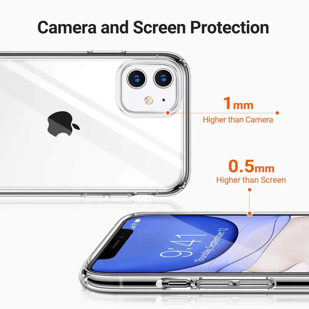 Модный Для iphone 11 чехол тонкий прозрачный мягкий ТПУ для iphone 11 Pro чехол Защитный чехол для телефона 11 Pro Max