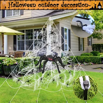 

5 Size Giant Stretchy Halloween Cobweb Terror Party Decoration Bar Haunted House Halloween Spider Web Halloween Decoration