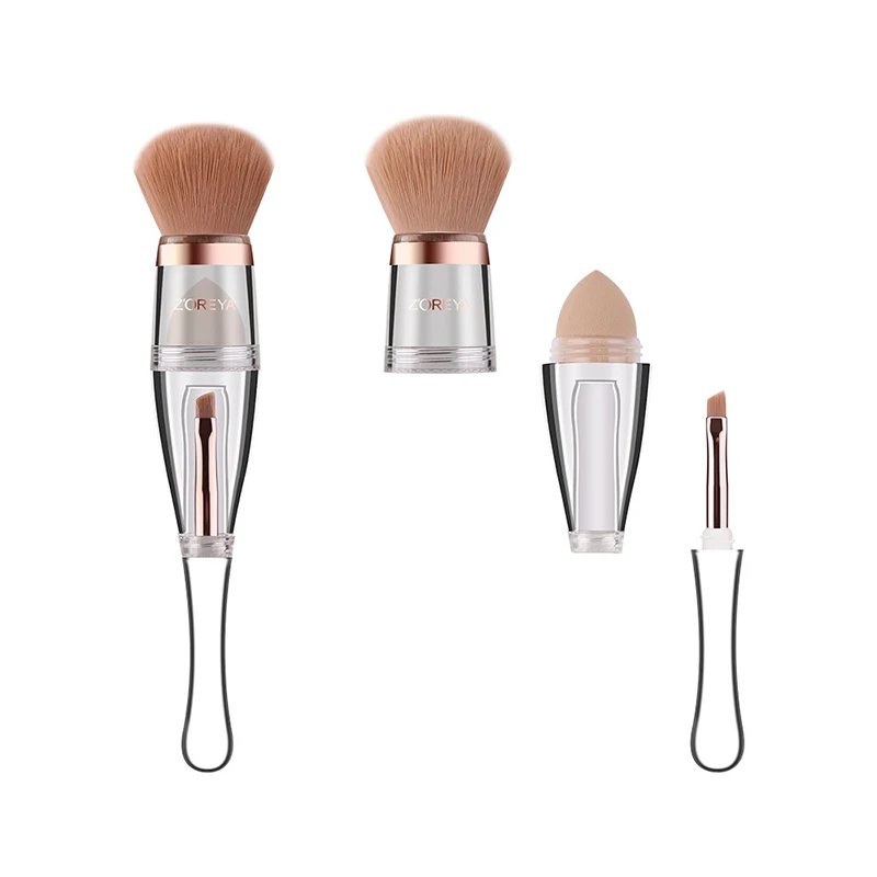3-в-1 макияж кисти удобно кисточки для основы под тени для макияжа, для путешествий, наборы инструментов и Наборы Кисть для нанесения румян - Handle Color: round head brush