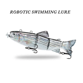 

ODS Robotic Swimming Lures Fishing Auto Electric Lure Bait Wobblers For 4-Segement Swimbait USB Rechargeable Flashing LED light