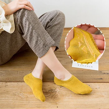 

Spring New Solid Color Socks Invisible Socks Cotton Silicone Anti-skid Socks Candy Color Shallow Mouth Boat Socks Women Socks