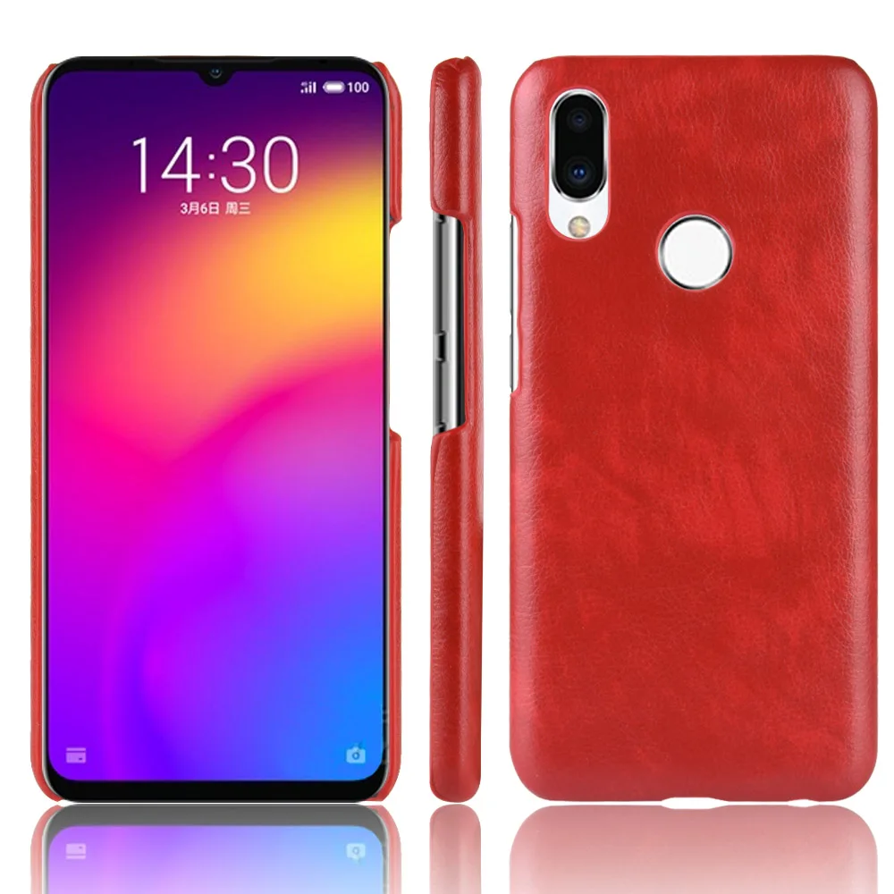 

Luxury Litchi Skin Pattern PC+PU Phone Leather Hard Back Cover Case For Mei zu 15 15Plus M6T Charm Blue 6T Note 9 Fundas Coque
