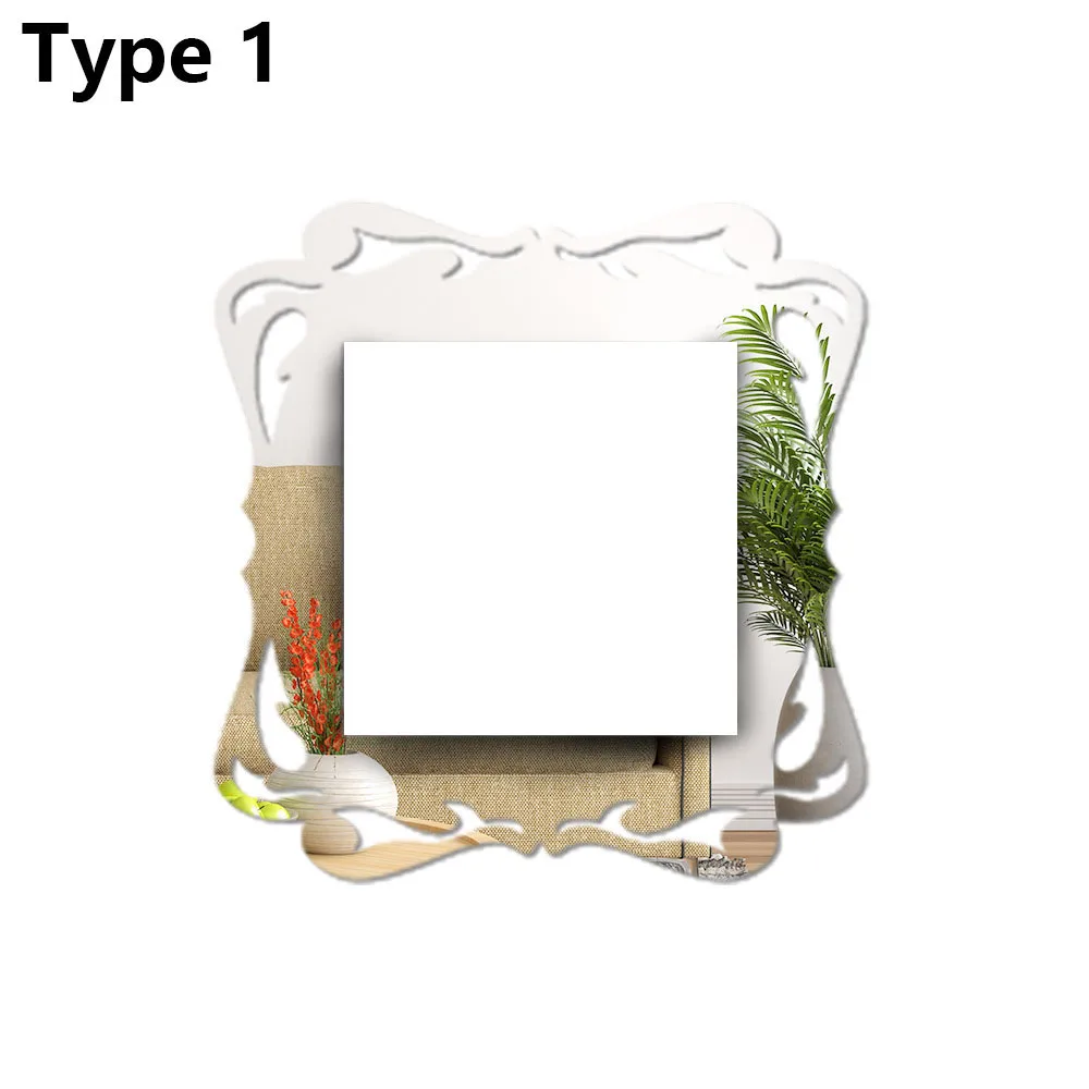 Затычка основа обрамление Серебряный цветок фоторамка зеркальные наклейки настенное искусство переключатель объемного звучания гнездо палец пластина панель Крышка домашний декор - Цвет: 1
