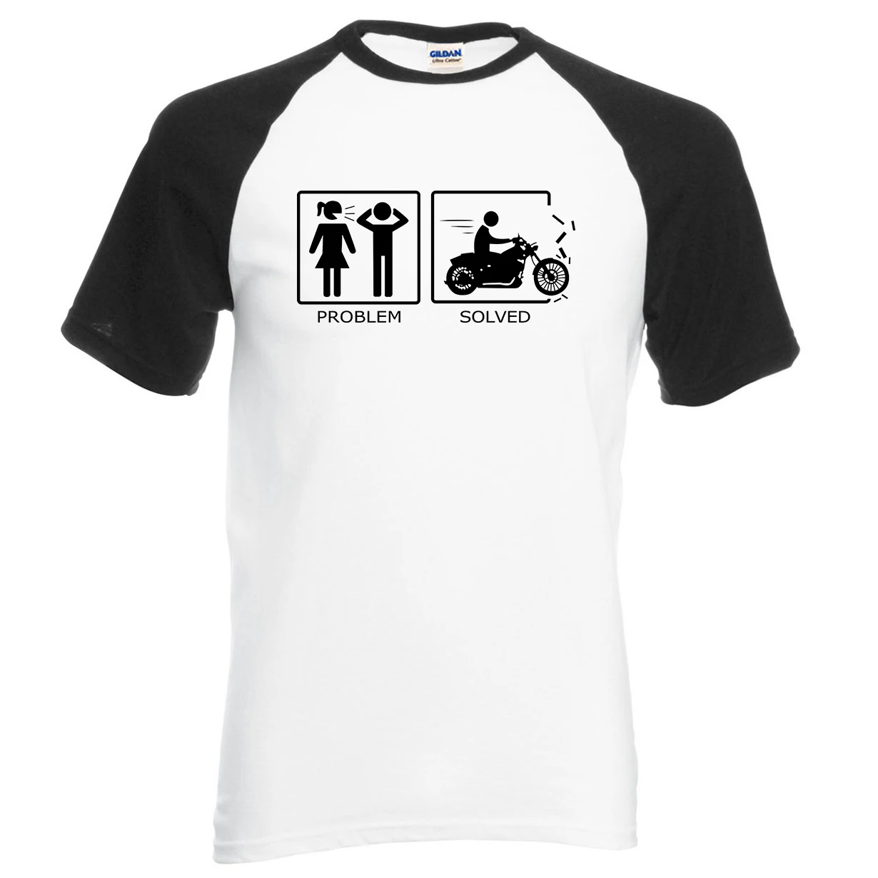 

Problem Solved Stick Figures Adult T-Shirt 2020 Summer Raglan T Shirt Cotton Short Sleeve Shirt Funny Clothing