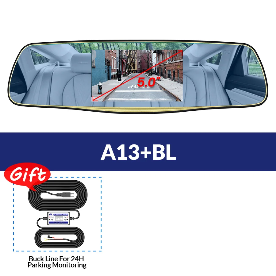 A13-BL E-ACE A01/A13 Автомобильный видеорегистратор Dashcam FHD 1080P dvr зеркальная видеокамера автомобильная камера с камерой заднего вида авто регистратор видеорегистраторы видеорегистратор - Название цвета: A13-BL