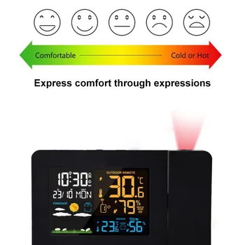 

Multi-Function Projection Alarm Clock Weather Temperature Humidity Measurement Device MYDING