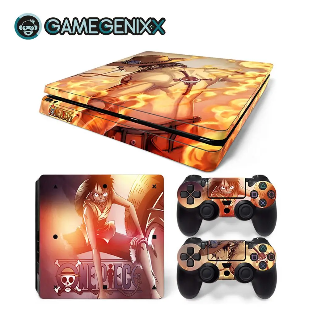 One Piece GAMEGENIXX Кожа Наклейка виниловая оберточная крышка полный набор для PS4 Slim консоли и 2 контроллеров-одна штука - Цвет: One Piece