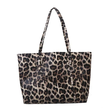

Fashion Leather Handbags for Women Retro Leopard Zebra Animal Print Handbags Lady Large Capacity Tote Shoulder Shopping Bags