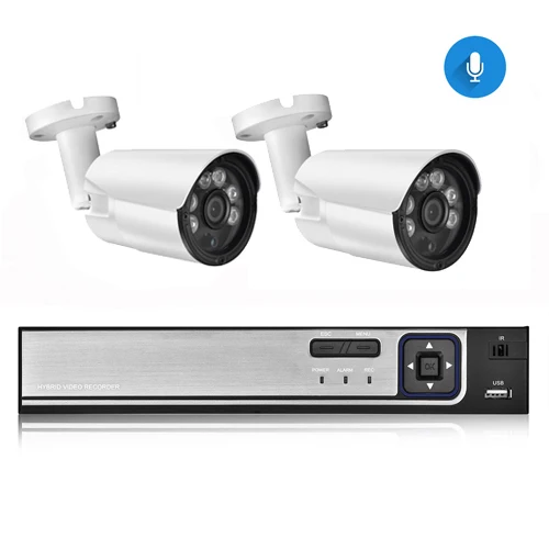 AZISHN 8Channel H.265+ 5MP POE Security Camera System Face Record NVR Outdoor IP Camera Audio Record Home Video Surveillance Kit 