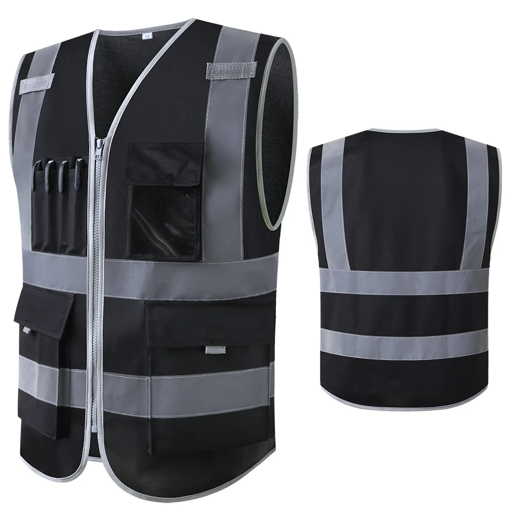 buy lohaswork reflective mesh safety vest - high visibility multi pockets breathable workwear ansiisea standard online in indonesia b08crd1nkk on women's black safety vest