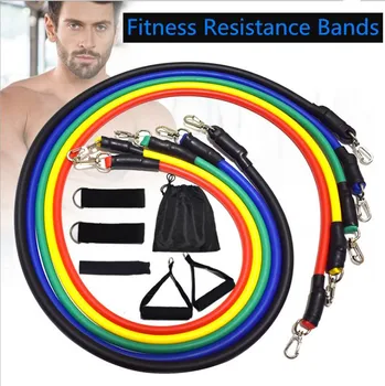 

11pcs Fitness Workout Resistance Bands Set Latex Exercise Pilates Tubes Pull Rope Expanders Training Workout Yoga Rubber Loop