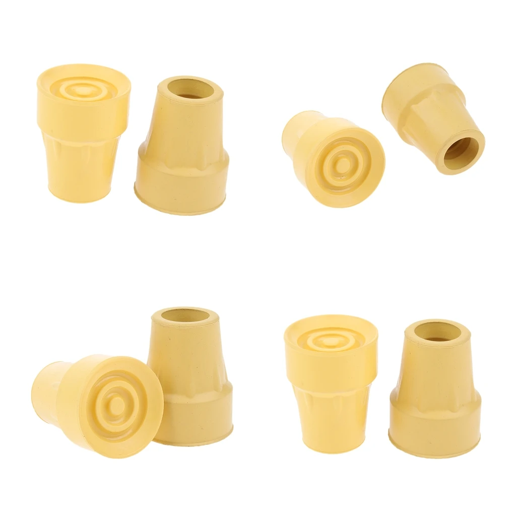 8pcs Non-slip Rubber Walking Crutch Stick Tips (2.2cm) Shock Absorb Walker Tips, Chair Leg Caps, Trekking Pole Tips