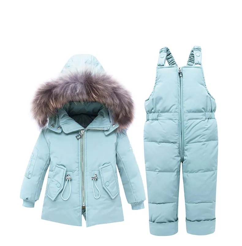 Baby Clothing Sets Newborn Winter Autumn White Duck Down 0-24 Monthes Warm Dirtyproof Windproof Girls Jacket baby Training suit - Цвет: Коричневый