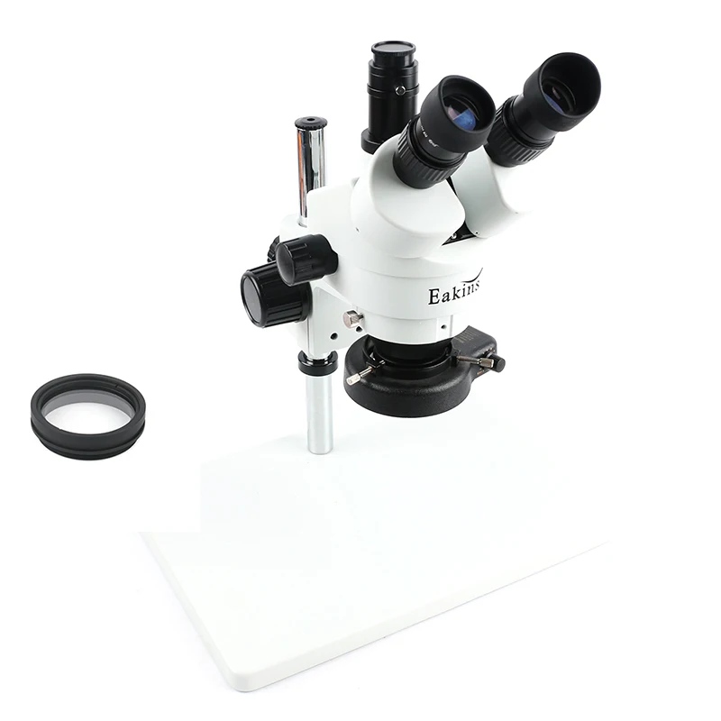 US $151.20 35x90x Continuous Zoom Trinocular Stereo Microscope Big Size Metal Stand 05x2x Auxiliary Objective Lens56 Led Ring Lamp