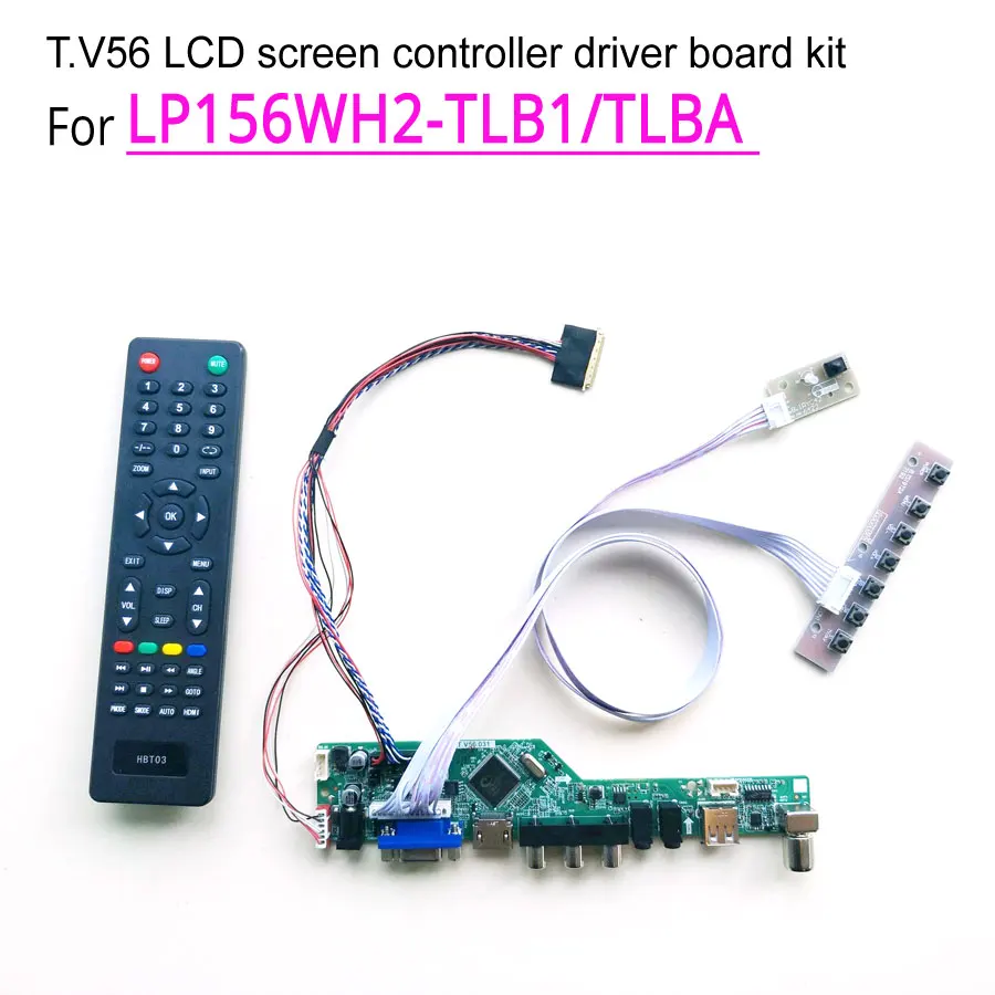 Для LP156WH2-TLB1/TLBA notebook PC 1366*768 LVDS 40Pin WLED T. V56 экран контроллер привод плата VGA+ HDMI+ AV+ USB+ RF 15," DIY kit