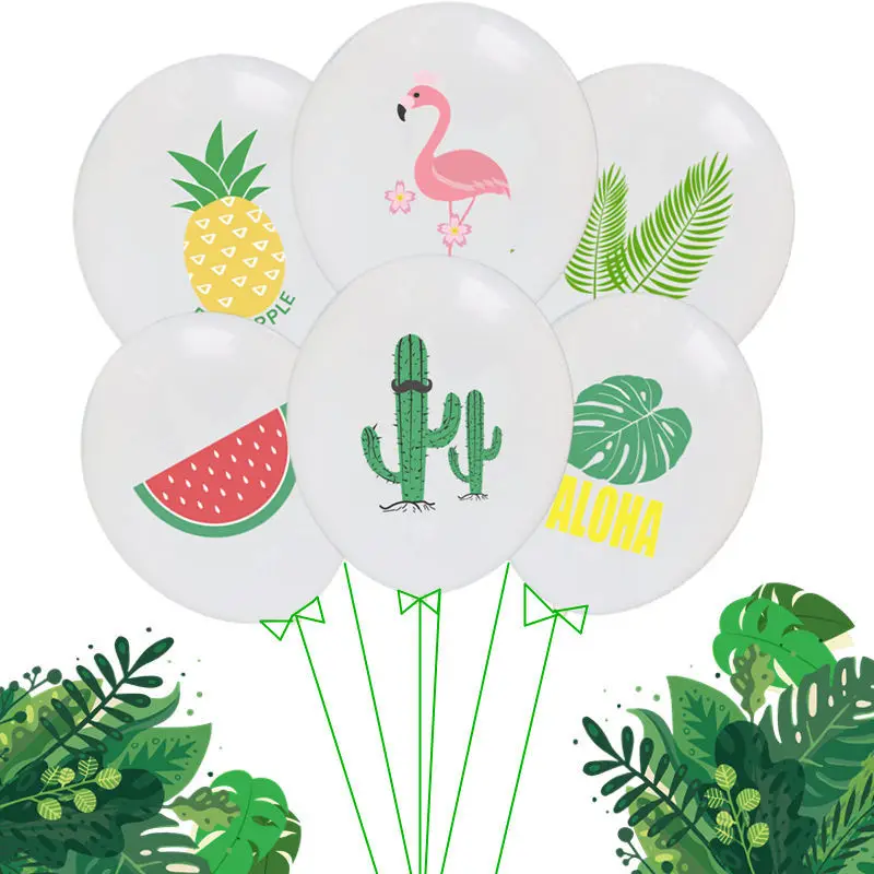 Трансграничной Лидер продаж 12-дюймовый Фламинго монстера ананас резиновые воздушные шары Гавайи Украшения для тематических вечеринок