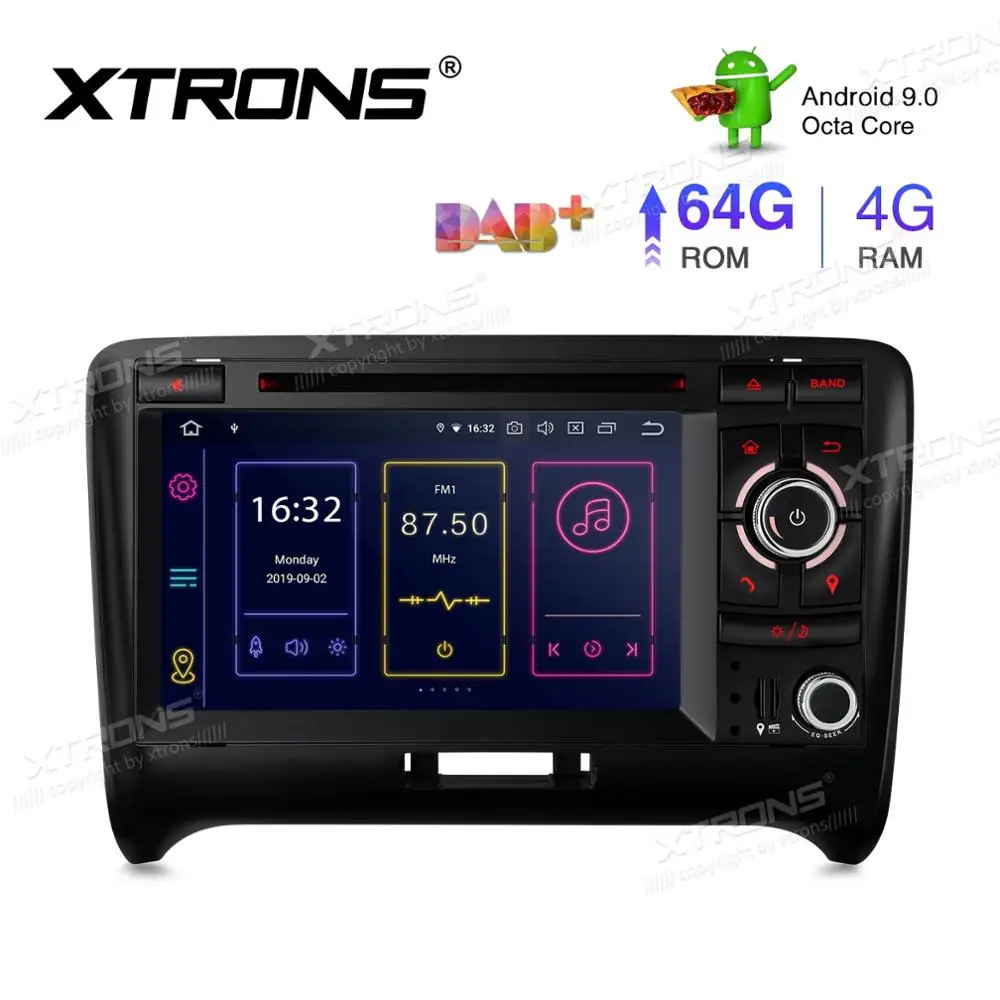 Top 7" Android 9.0 Pie OS Car DVD Multimedia GPS Radio for Audi TT MK2 (8J) 2006-2014 with 4GB RAM 64GB ROM & 2K Video Support 1